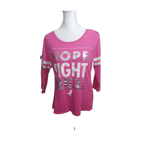 Susan G Komen Tops - *3 for $18* SUSAN G KOMEN Pink and Silver Hope Fight Cure Shirt Sz. M